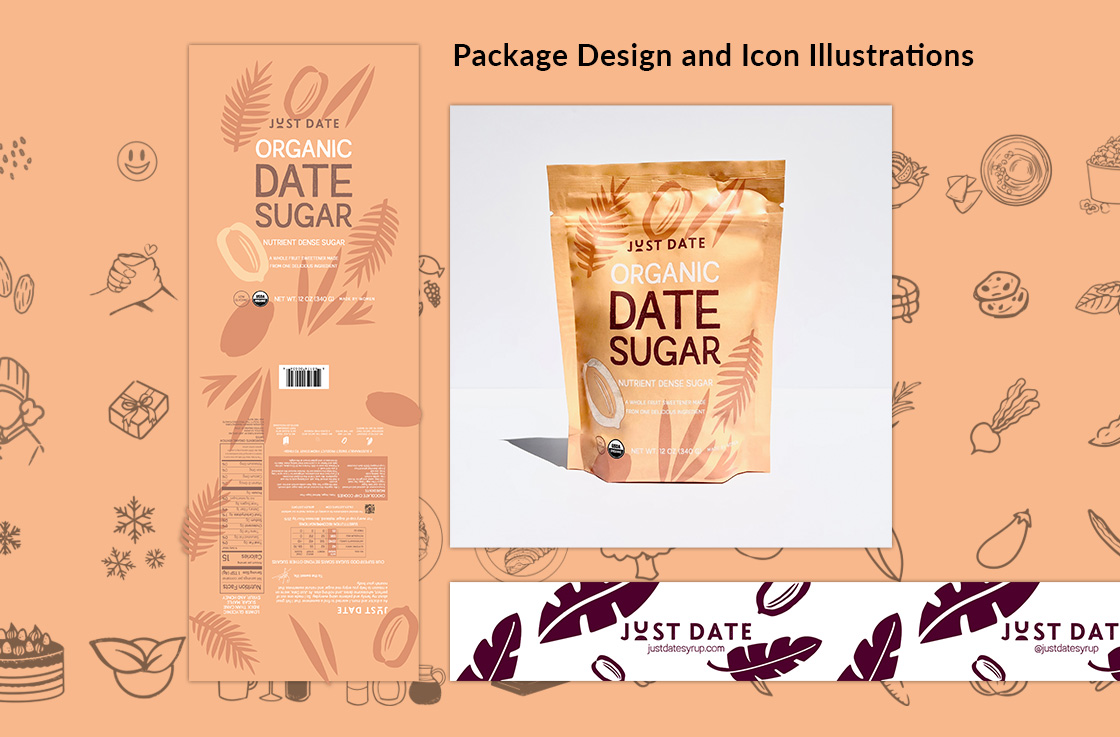 JUST DATE Package Design and Icon Illustrations